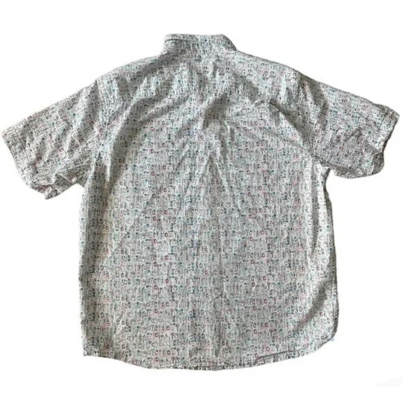TOMMY BAHAMA White Cocktail Print Nova Wave Seersucker SS Camp Shirt Large L - Picture 3 of 7